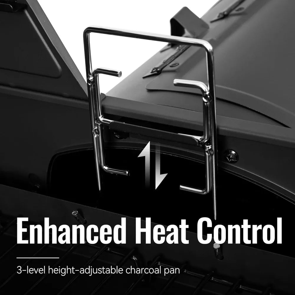 2-Burner Gas Charcoal Combo Grill Smoker, Dual Fuel.
