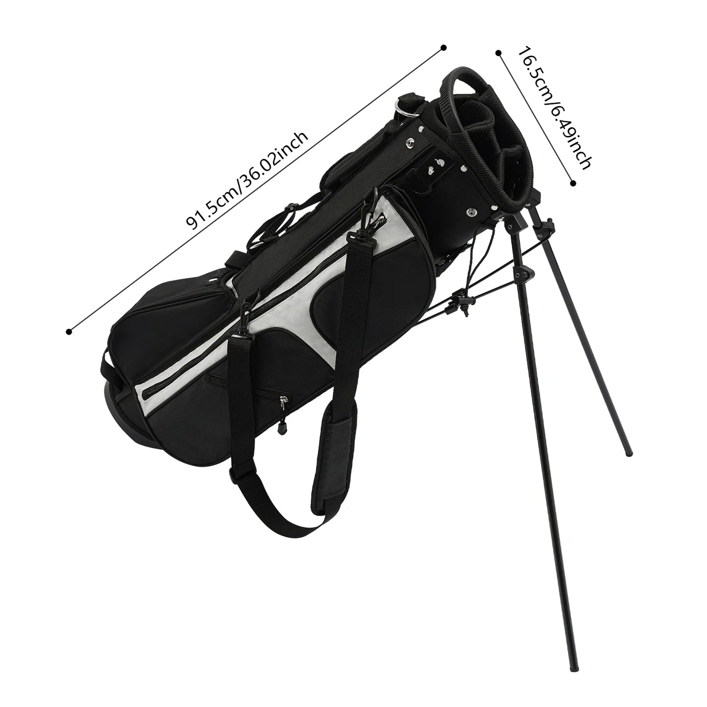 Golf Stand Bag, Portable Golf Stand Bag, Golf Stand Bag with Shoulder Strap, Lightweight Golf Stand Bag Nylon Waterproof Golf Club Bag with 3 Dividers 5 Pockets Portable Double Shoulder Strap Golf Carry Bag for 5-9 Clubs