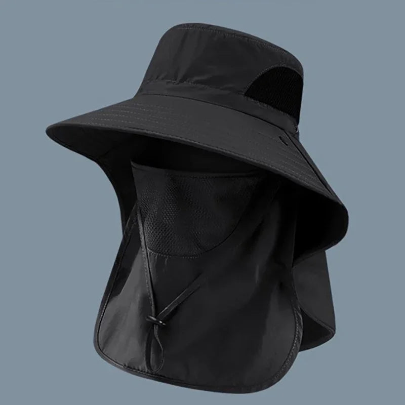 Visor Bucket Hat Neck Flap Fisherman Hat