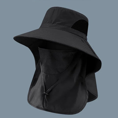 Visor Bucket Hat Neck Flap Fisherman Hat