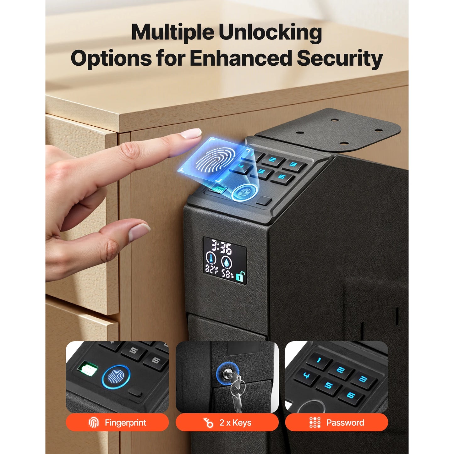 Gun Safe Slider Handgun Safe Fingerprint