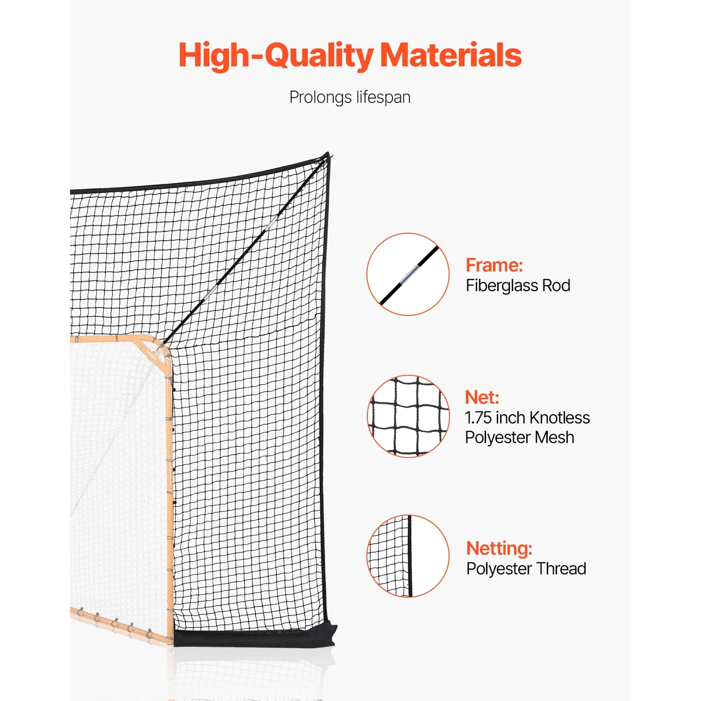 Hockey and Lacrosse Goal Backstop 12x9 ft Lacrosse