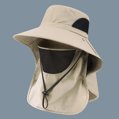 Visor Bucket Hat Neck Flap Fisherman Hat