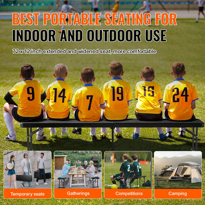 Plastic Folding Bench  6 FT Portable Folding Bench