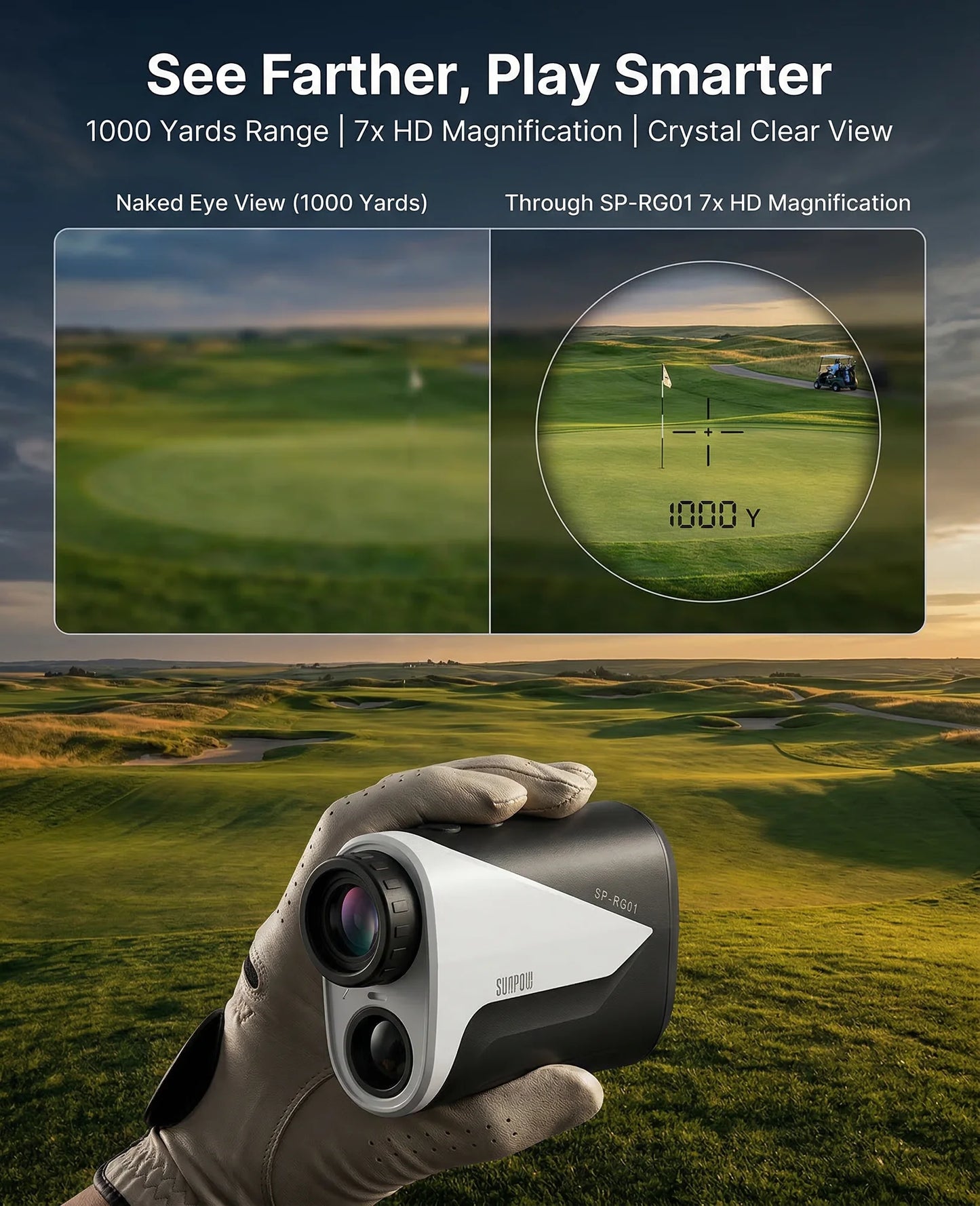 Golf Rangefinder with Slope -1000 Yards