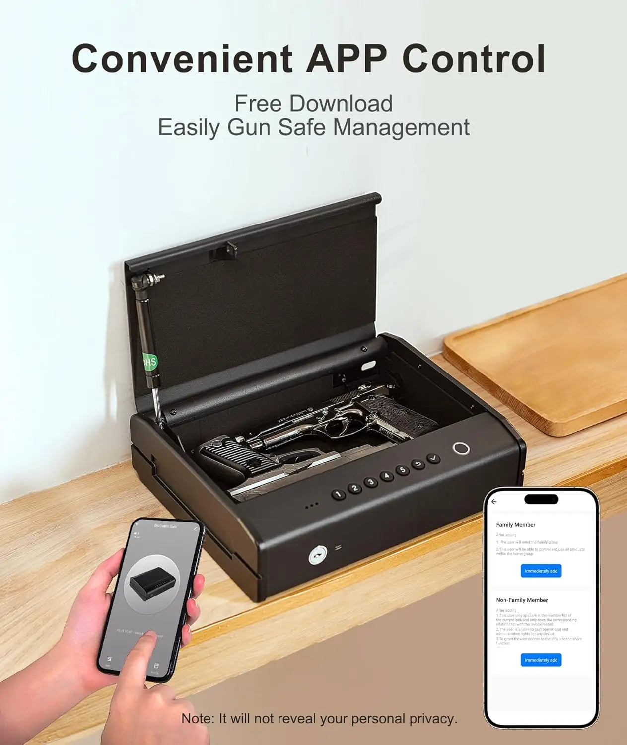 Biometric Gun Safe Quick Access Pistol Case
