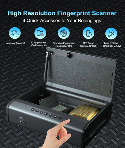 Biometric Gun Safe Quick Access Pistol Case