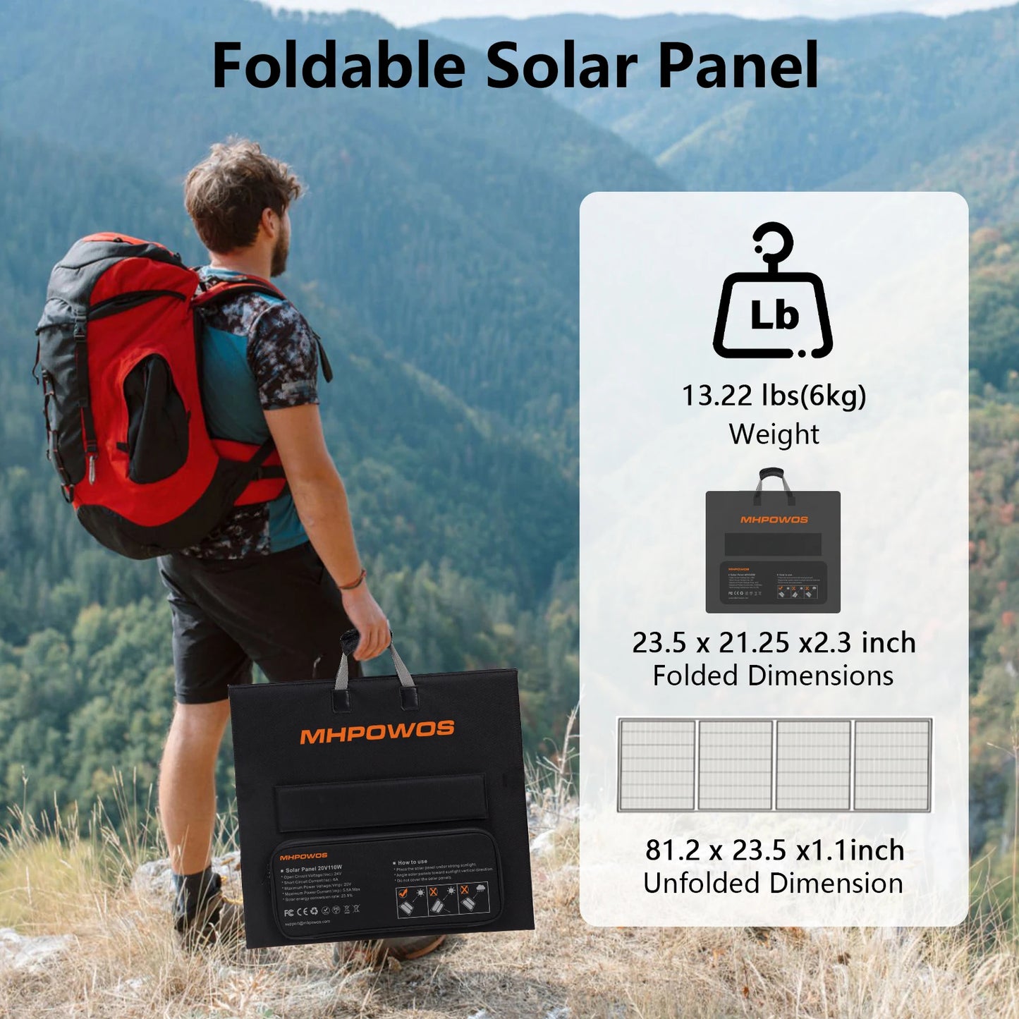 Portable Charger 40V 220W Foldable Solar Panel Kit