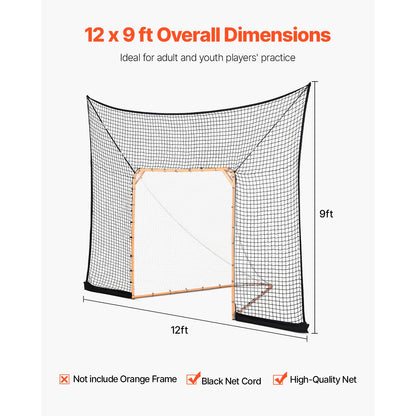 Hockey and Lacrosse Goal Backstop 12x9 ft Lacrosse