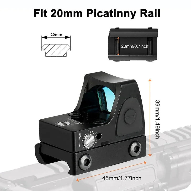 Mini Red Dot Sight Collimator Sight Scope