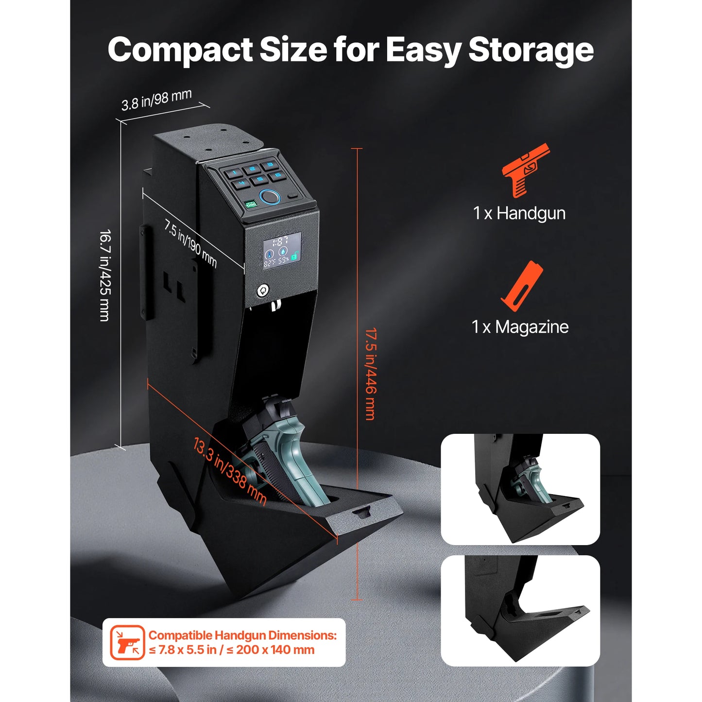 Gun Safe Slider Handgun Safe Fingerprint