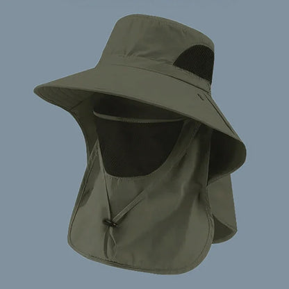 Visor Bucket Hat Neck Flap Fisherman Hat