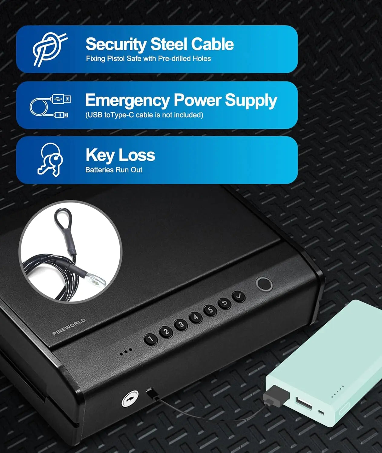 Biometric Gun Safe Quick Access Pistol Case