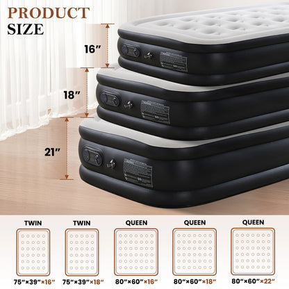 Queen Twin Size Air Mattress Blow Up Double Height