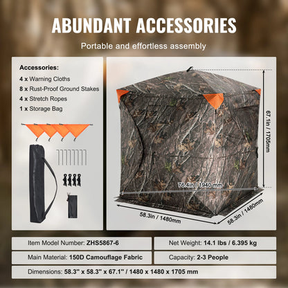 Hunting Blind, 270° See Through Ground Blind