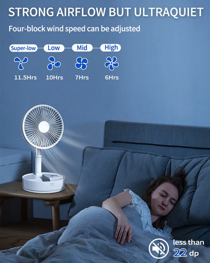 Oscillating Fan Foldaway with Remote Control, Battery