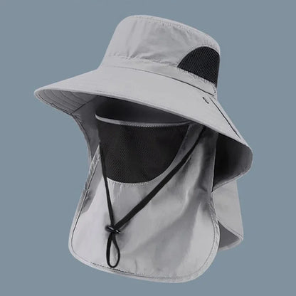 Visor Bucket Hat Neck Flap Fisherman Hat