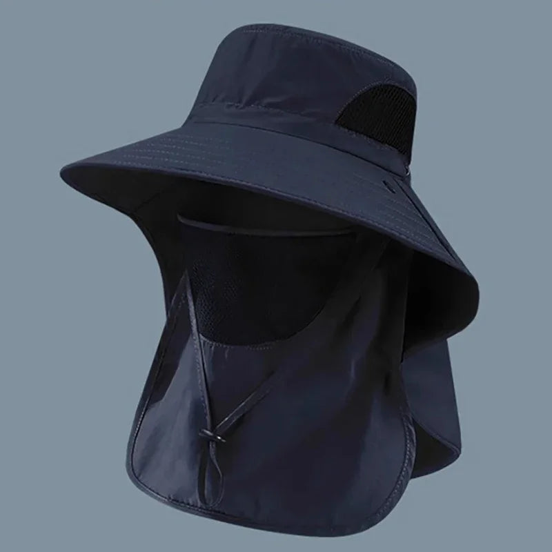 Visor Bucket Hat Neck Flap Fisherman Hat