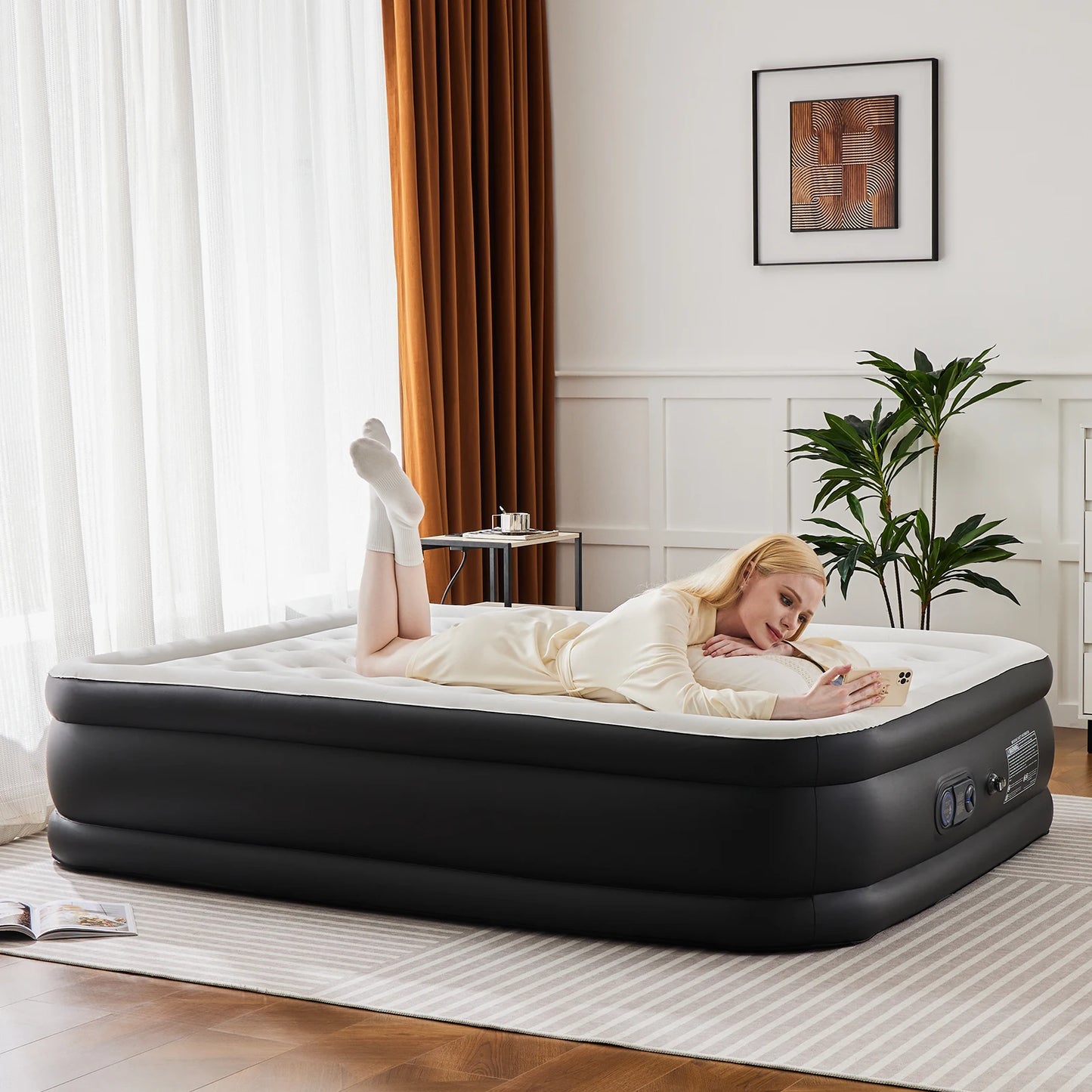 Queen Twin Size Air Mattress Blow Up Double Height