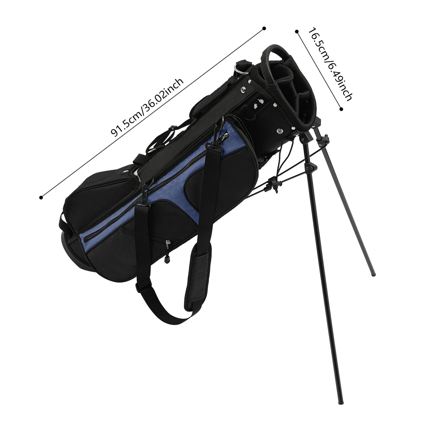 Golf Stand Bag, Portable Golf Stand Bag, Golf Stand Bag with Shoulder Strap， Lightweight Golf Stand Bag Nylon Waterproof Golf Club Bag with 3 Dividers 5 Pockets Portable Double Shoulder Strap Golf Carry Bag for 5-9 Clubs
