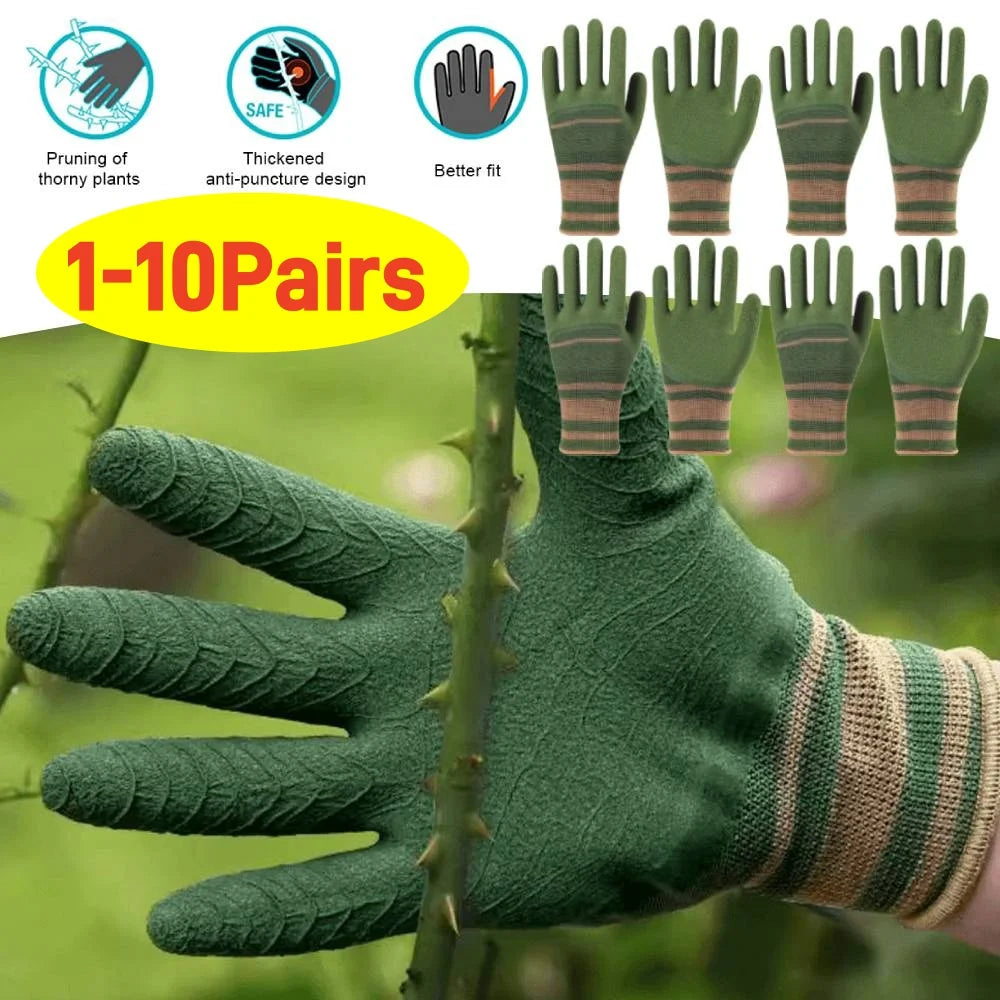 1-10 Pairs Gardening Gloves Thorn Proof