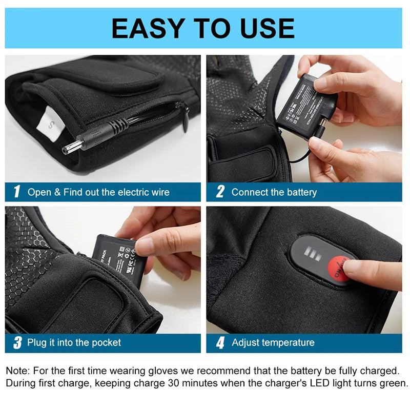 Rechargeable Heated Gloves Liner Electric