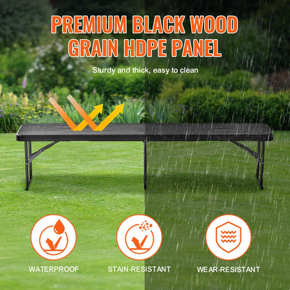 Plastic Folding Bench  6 FT Portable Folding Bench