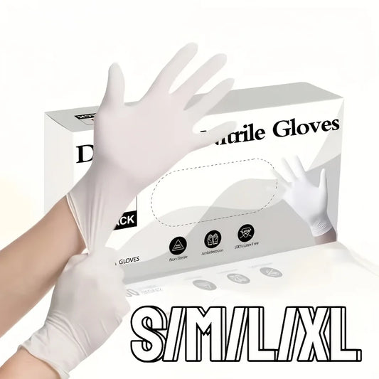 Heavy Duty White Nitrile Gloves,