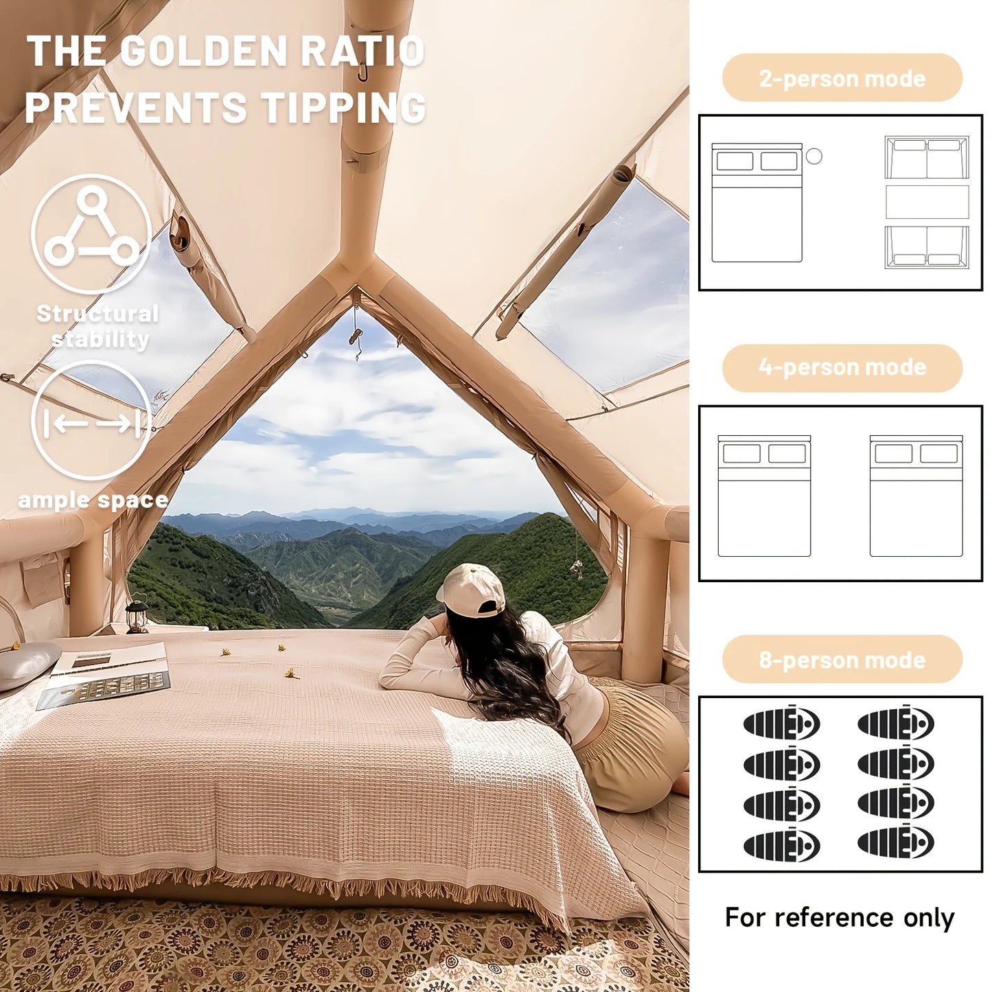 Inflatable Camping Tent with Skylight
