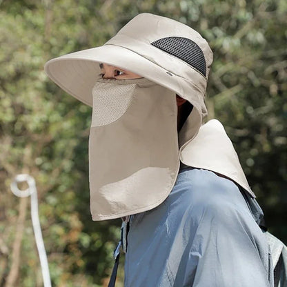 Visor Bucket Hat Neck Flap Fisherman Hat