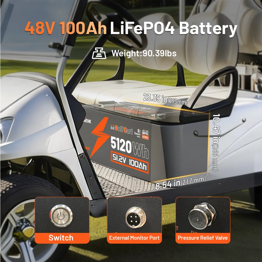 48V 100Ah Bluetooth Rechargeable Battery