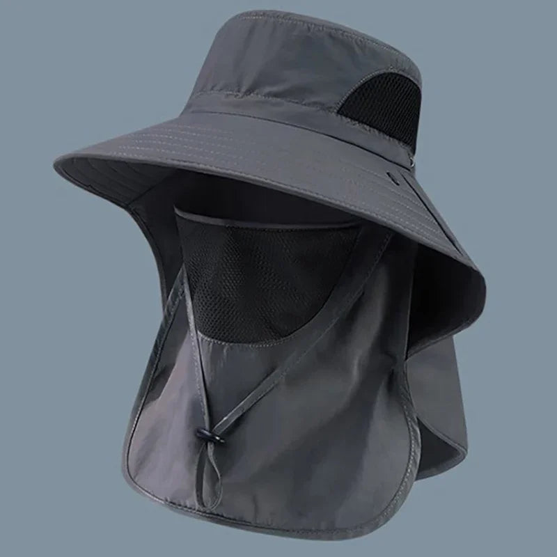 Visor Bucket Hat Neck Flap Fisherman Hat