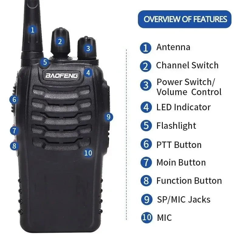 6/8Pcs Walkie Talkie 470MHz Long Range Transceiver