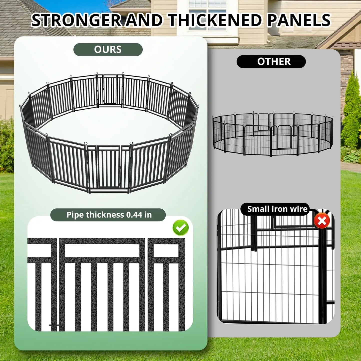 Dog Fence Outdoor Indoor, 40" Inch Height
